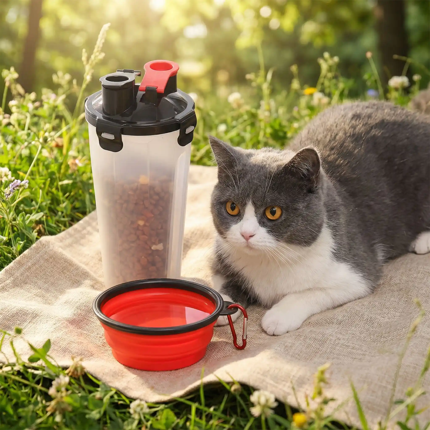 gamelle chat pliable rouge