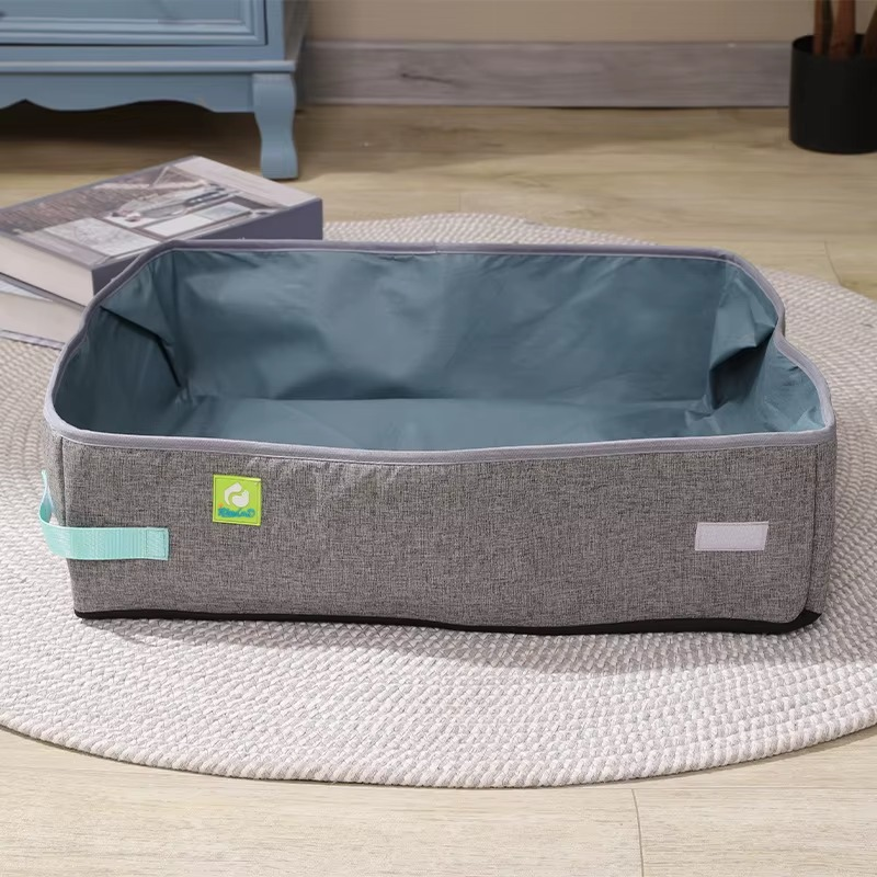 bac a litiere pliable gris