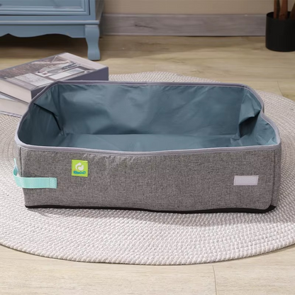 bac a litiere pliable gris