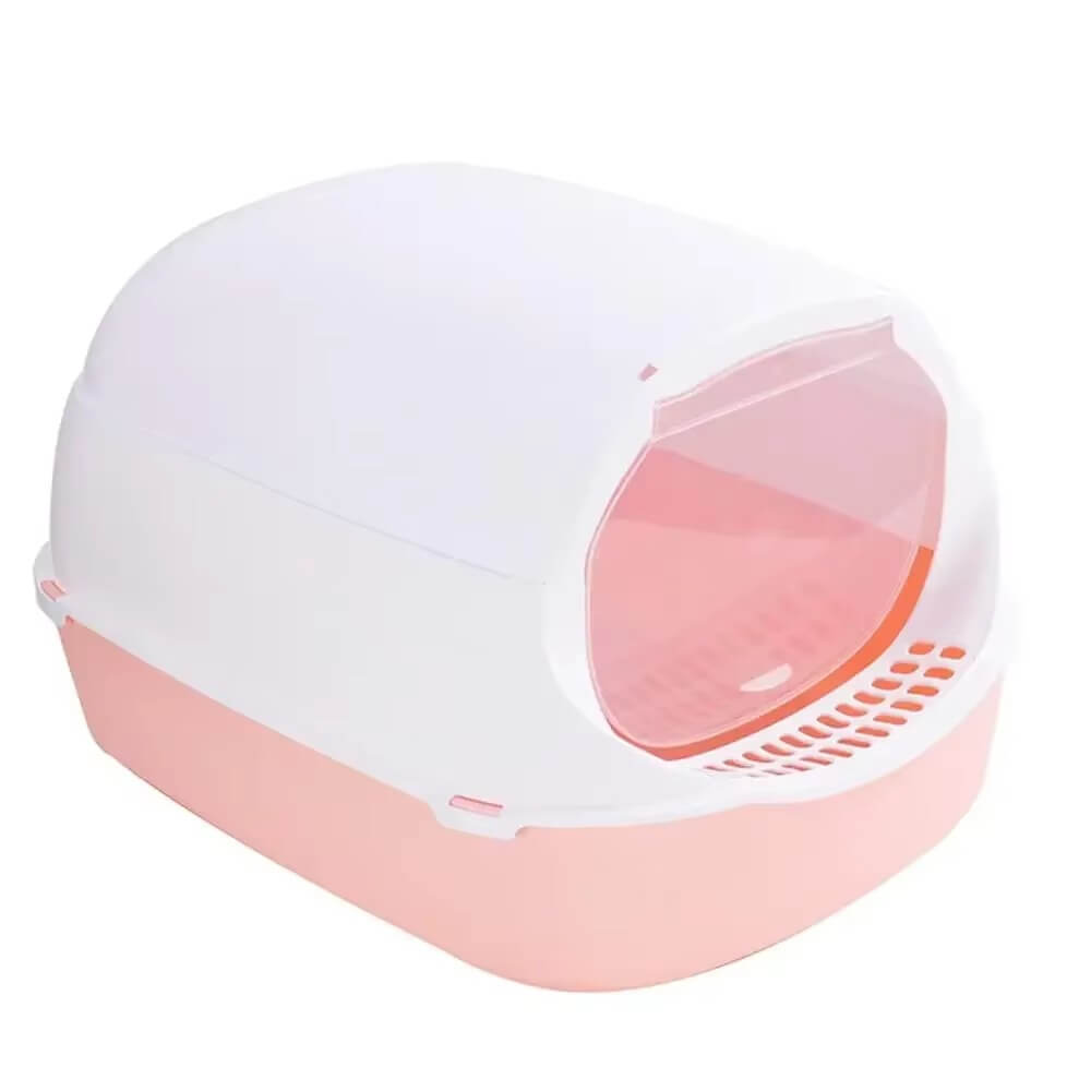 bac a litiere pour chat rose