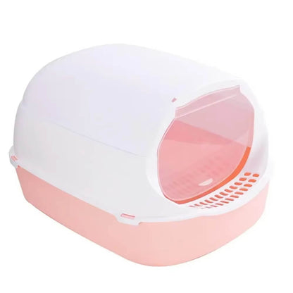 bac a litiere pour chat rose