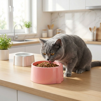 gamelle anti glouton chat gris rose