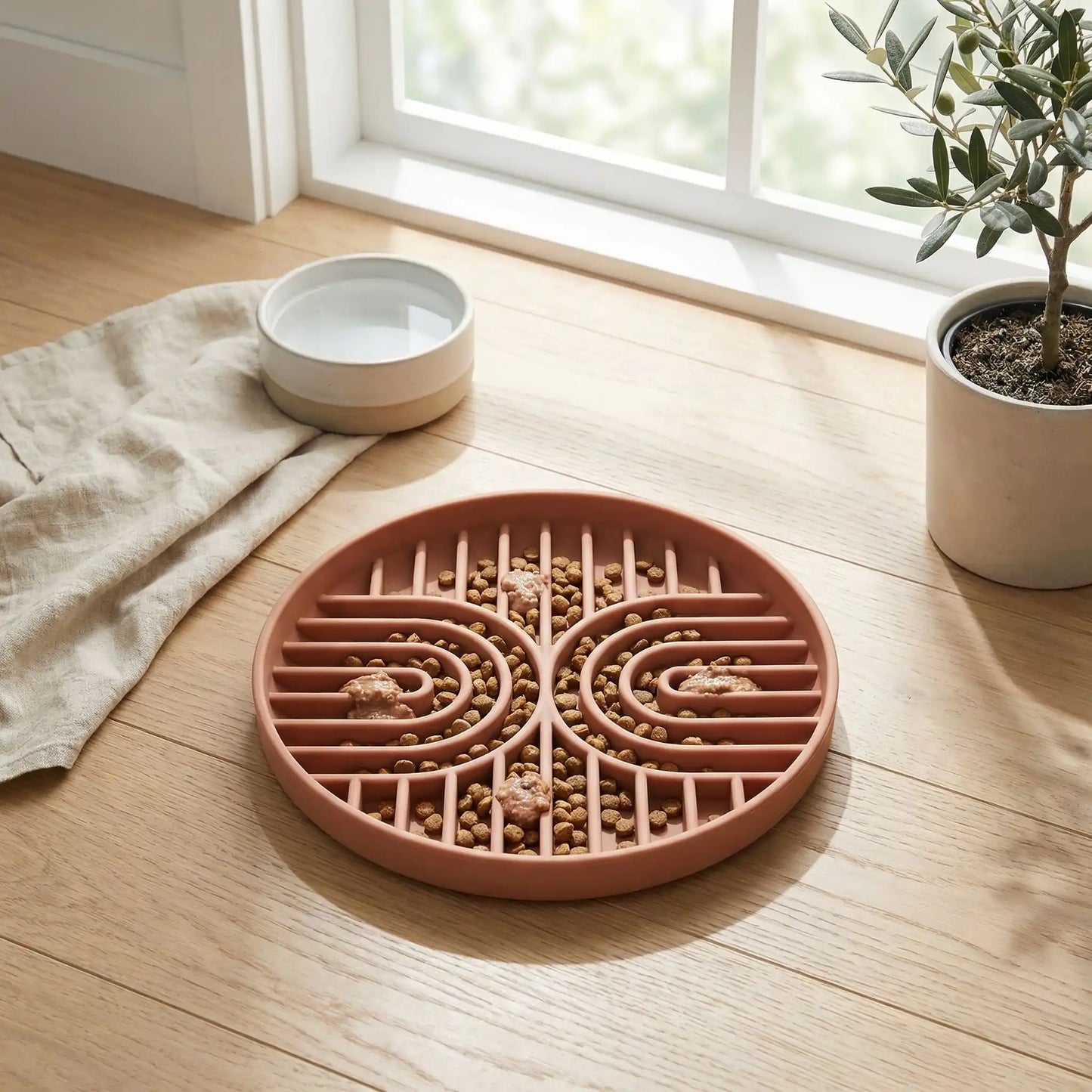 gamelle anti glouton chat rose