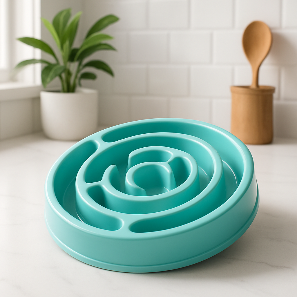 gamelle anti glouton chat slowfeed bleu