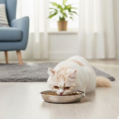 gamelle chat blanc inox