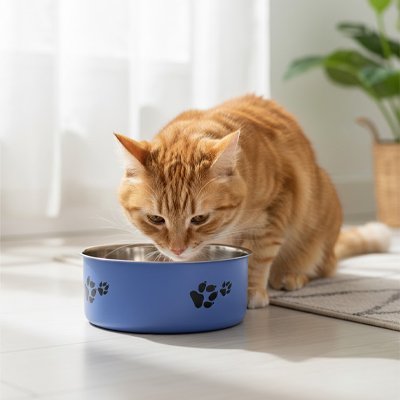 gamelle chat bleu fonçé