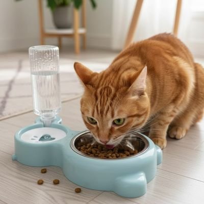 gamelle chat bleu roux