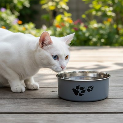 gamelle chat grise
