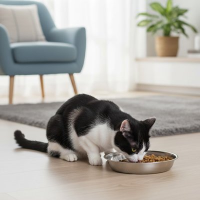 gamelle chat noir blanc inox