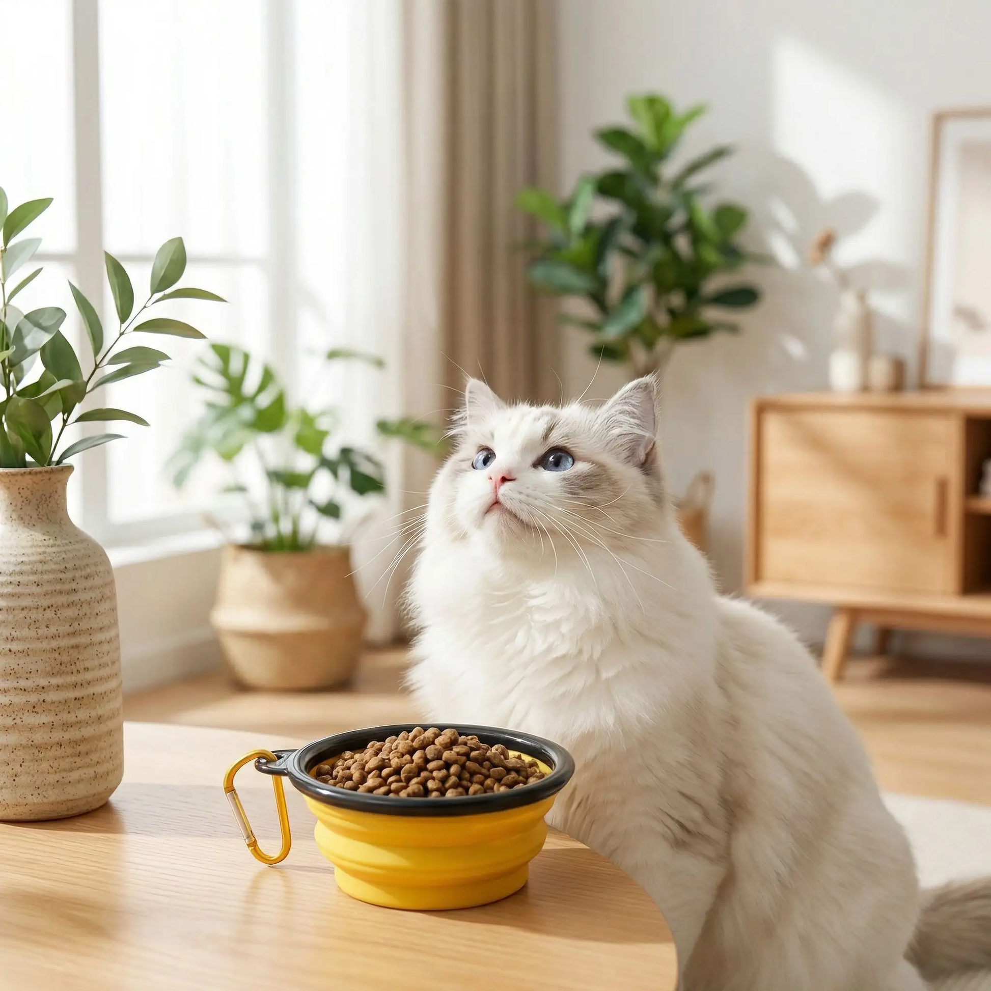 gamelle chat pliable jaune