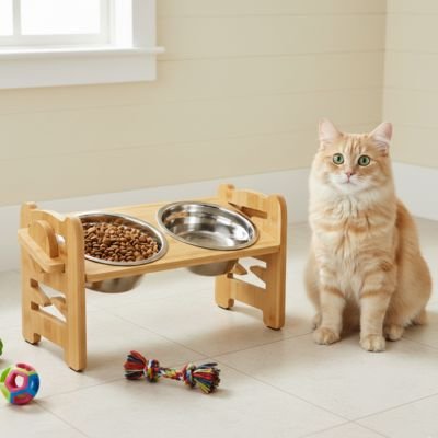 gamelle-chat-surelevee-bambou-beige