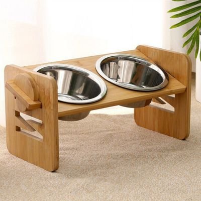 gamelle chat surelevee bambou