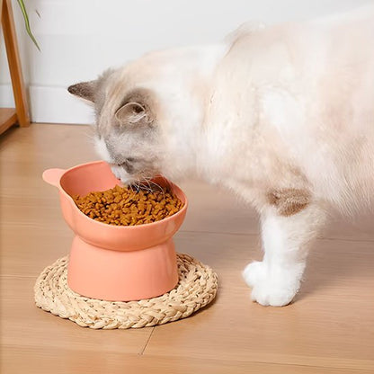 gamelle chat surelevee rose blanc