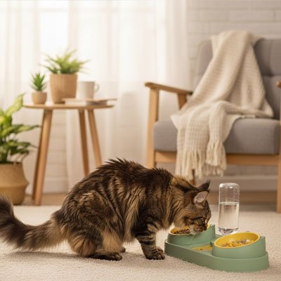 gamellle chat verte gouttière