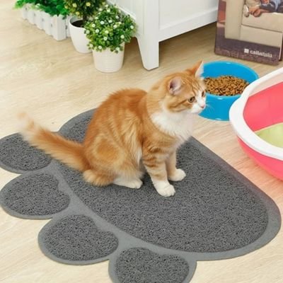tapis litiere chat gris