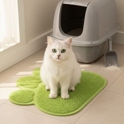 tapis litiere chat vert